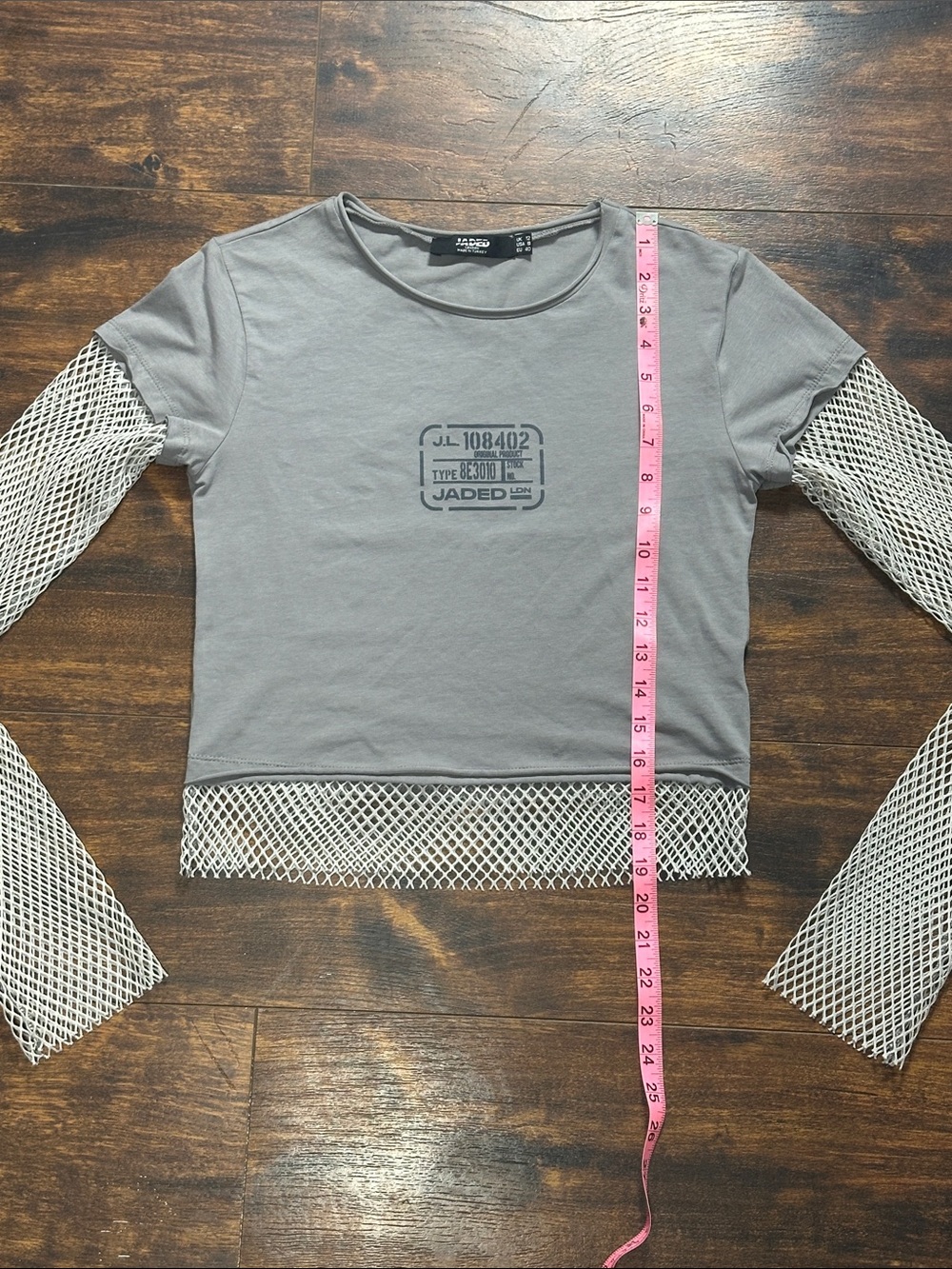 🕸️🩶 Jaded London Mesh Sleeve Crop Top Grunge 🕸️ (Size 8) - Picture 6 of 7
